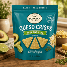 Premium Packaging Avocado Lime Flavored Queso Crisps, 9.5 oz. – Crunchy Cheese Crisps Snack with Zesty Lime Flavor for Parties, Keto Snacks, Travel & Everyday Snacking