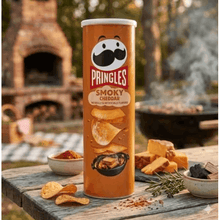 Chips variety pack; Pringles Smoky Cheddar Potato Crisps Chips, Lunch Snacks, 5.5 oz Canister