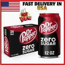 Dr Pepper Zero Sugar, Zero Sugar Soda, Dr Pepper Soda, 24 Pack Cans, 12 fl oz, Carbonated Soft Drink, Sugar Free Cola, Refreshing Soda