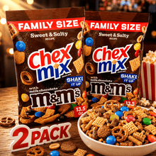 2 Pack Sweet & Salty Crunch Snack Mix with Chocolate Candy Pieces, Crispy Party Snack Blend for Movie Nights & Sharing, Family Size 13.5oz