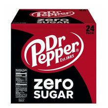 Dr Pepper Zero Sugar Soda Zero Sugar Soft Drink, 12 fl oz Cans, 24 Pack