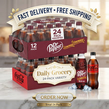 Zero Sugar Cola & Dr Pepper Style Soda Variety Bundle, 16.9 fl oz Bottles, 24 Count Includes 12 bottles of zero sugar cola and 12 bottles of refreshing spiced cherry-flavored soda, convenient ready-to-drink beverages, perfect for meals, parties