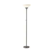 Adesso Dual-Socket Floor Lamp, Black & Frosted White, 3-Way, 73” — Complimentary Gift with $137+ Orders; If the Gift Is Out of Stock or Its Price Rises, Order Cancelled with Full Refund Before Shipment
