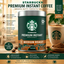 Starbucks Premium Instant Coffee, Medium Roast Coffee, Arabica Beans, 3.17 oz