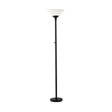 Adesso Dual-Socket Floor Lamp, Black & Frosted White, 3-Way, 73” — Complimentary Gift with $137+ Orders; If the Gift Is Out of Stock or Its Price Rises, Order Cancelled with Full Refund Before Shipment