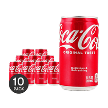 COCA COLA, 10 Packs, Coca Cola Soda Mini Canned, 7.5 fl oz/Pack, Asian, Beverage