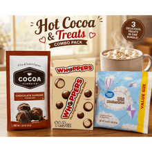 Cocoa Classics Hot Chocolate Mix, Whoppers Malted Milk Balls & Great Value Mini Marshmallows Combo Pack - 3 Delicious Treats, Perfect for Cozy Hot Cocoa Nights