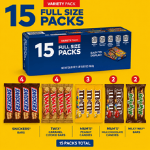 Mars Chocolate Candy Bars, Variety Pack, Full Size, 15 pk