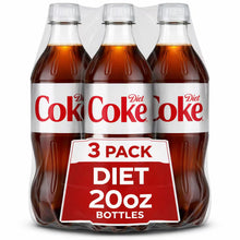 (3 Pack) Diet Coke Soda Pop Bottles, 20 fl oz – Sugar-Free Diet Cola, Refreshing Carbonated Soft Drink
