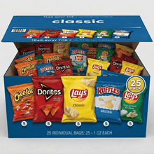 Classic Snack Chips Variety Pack, Assorted Crunchy Potato & Corn Snacks, Convenient Single-Serve Bags, 25 Count