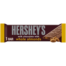 Hershey's Milk Chocolate Bar with Whole Almonds Full Size Candy Bar, 1.45 oz