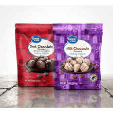 Great Value 2-Pack Bundle featuring Milk & Dark Chocolate Flavored Melting Wafers. Perfect for baking, dipping, and candy making.