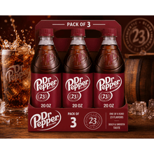 Pack of 3 Dr Pepper Soda, 20 fl oz Bottles, Classic Refreshing Soft Drink, Carbonated Beverage, Convenient Single-Serve Size