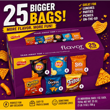 Frito-Lay Chips Variety Pack 25 Count – Snack Size Assorted Potato Corn Chips Doritos Cheetos Lays Ruffles, Single Serve Bags, Bulk Snack Pack for Lunches, Parties, Travel Snacks, On the Go, Family Variety Mix, Classic Flavors