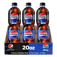 Pepsi Cola & Pepsi Zero Sugar Cola Soda Pop Bottles ( PACK OF 6 ) 3 PACK EACH