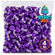 Dark Chocolate Kisses 4LB Bulk -Individually Wrapped Kisses-Purple Kisses