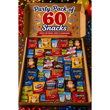 60 Count Variety Snack Box, Assorted Chips, Crackers, Fruit Snacks & Seeds, Party Snack Care Package for Kids, Adults, Office, School, College & Gift Giving