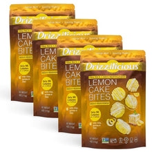Drizzilicious Mini Rice Cake Bites Lemon Cake Drizzle, 4 Bag Pack Sweet Crispy Rice Snacks