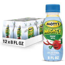 Mott's Mighty Soarin' Apple Juice Beverage, 8 fl oz Bottles (Pack of 12)
