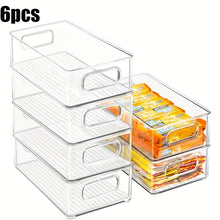 6pcs Of 1 Set, Refrigerator Organizer Bins, Food Storage Bins for Fridge, Freezer, Kitchen Cabinet, Pantry Organization, Fridge Organizer, for Kitchen, Bathroom And Bedroom, 10" Long, Transparent, Home Supplies Eid Al-Adha Mubarak