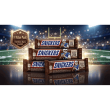 Football Chocolate Candy Bars, Full Size, Milk Chocolate with Caramel, Nougat & Peanuts, 1.86 oz, 4 Pack