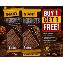 Premium Giant Milk Chocolate with Almonds Twin Pack, Buy 1 Get 1 Free Special Offer, Smooth Creamy Chocolate Loaded with Crunchy Roasted Almond Pieces, Extra Large Chocolate Bars for Family Sharing, Dessert Lovers, Gift Baskets