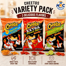 Cheetos 3 Variety Pack – Flamin' Hot Puffs, XXTRA Flamin' Hot Crunchy & Flamin' Hot Limón Crunchy Cheese Flavored Snacks Assortment, Net Weight 13.5 oz Bundle