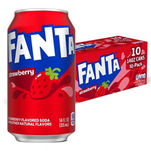 Fanta Strawberry Soda Pop, 14 fl oz cans, 12 Pack – Refreshing Strawberry Flavored Soft Drink