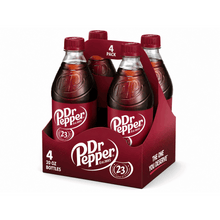 Dr Pepper Soda Pop, 20 fl oz, Bottle pack of 4