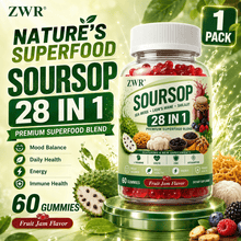1pc, Soursop Sea Moss Multivitamin Gummies, Vitamin C, Vitamin D3, Zinc, Soursop, Black Seed, Ashwagandha, Sea Moss, L-Theanine, CoQ10, Daily Wellness