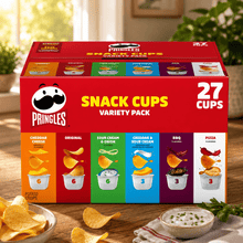 Pringles Potato Crisps Variety Pack 27 Count Cups, Assorted Flavors Snack Chips, Lunch Snacks for School, Office & On The Go