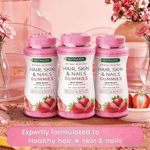NUTRAJOY Biotin Gummies for Hair, Skin & Nails Growth, 2500MCG of Biotin, Vitamin A & C infused Gummies, Strawberry Flavor Gummies, Dietary Supplement