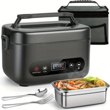 40.58oz Cordless Lunch Box- Built-in 20000mAh Battery, Stainless Steel Portable Food Heater, Can Be Used As A Power Bank to Charge Mobile Phones, Suitable for Travel, Cars, Truck Drivers, Office Workers Lunch Box