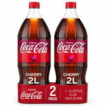 2 pack Coca-Cola Cherry Soda Pop Bottle, 2 Liters