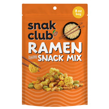Snak Club Ramen Flavored Snack Mix, Crunchy Ramen Pieces, Toasted Corn, Sesame Sticks, Peanuts, Cashews, Soybeans, Edamame, 8 oz Resealable Bag