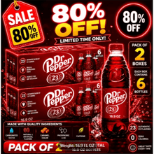 Dr Pepper Soda Pop, 16.9 fl oz, 6 Pack Bottles In the BOX