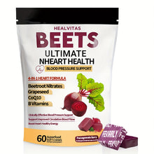 Super Beet Root Chewable Gummies-Beet Powder with Vitamins B12/B6, CoQ10 & Grapeseed-Multivitamins, Supports Healthy Blood Pressure, Heart Health, Circulation & Blood Flow, Chewable Vitamins for Blood Pressure, 60 Soft Gummies, 1 Month's Supply