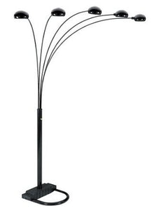 ORE International 6962BK 5 Arm Arch Floor Lamp, Metal, Black — Complimentary Gift with $158+ Orders; If the Gift Is Out of Stock or Its Price Rises, Order Cancelled with Full Refund Before Shipment