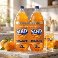 Pack of 2 Orange Flavor Carbonated Soda Drinks, 2L Bottles, Classic Citrus Soft Beverage, Perfect for Home, Celebrations & Daily Enjoyment.