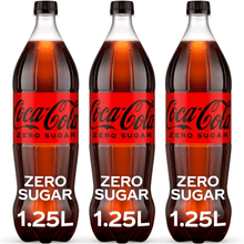 (3 Pack) Coca-Cola Zero Sugar Soda Pop Bottle, 1.25 Liters