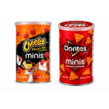 Minis Snack Combo Pack: Cheetos Flamin' Hot Cheese Snacks (1.5 oz Canister) & Doritos Nacho Cheese Minis (1.95 oz Canister)