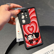 Phone Case: Vintage Simple Korean Jjajangmyeon Girl Cute Cartoon Couple Phone Case, Suitable for Samsung Galaxy A73 A56 A55 A54 A53 A52 A51 A50 A36 A33 A32 A31 A30 A25 A24 A23 A22 A16 A15 A14 A13 A12 A06 A05 A04 4G 5G, Tiered Lens Protection Soft