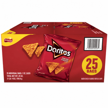 Doritos Nacho Cheese Flavored Tortilla Chips, 25 Count, Crunchy Snacks Ideal for Parties, Lunchboxes, Picnics, Road Trips, and Gatherings
