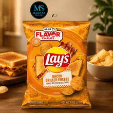 Lay's Bacon Grilled Cheese Potato Chips, 6 oz Family Size Bag, Crunchy Gourmet Snack Chips, Bold Bacon & Cheese Flavor, Party Snacks, Lunch Treats & Everyday Snacking