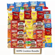 50 PK Cookie n Cracker Mix Snack Bundles, Quick and Easy Fuel Snacks, Great for Office, School, or Road Trips/Camping, Includes Crunchy Chips and Flavorful Crackers and Cookie, Perfect Gift for Your Loved One, Friends, Family, Couple, Kids