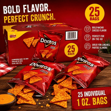 Nacho Cheese Tortilla Chips, 25 Count, 1 oz Individual Snack Bags, Crunchy Cheese-Flavored Corn Snacks for Lunch Boxes, School, Office, Parties, Vending & On-the-Go