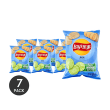 Lay's, 7 Packs, LAY'S Potato Chips Lime Flavor, 2.46 oz, Snacks Box, Chinese, Asian Food