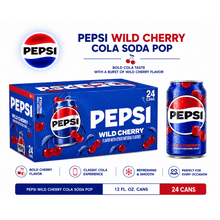 Pepsi Wild Cherry Cola Soda Pop, 12 fl. oz. Cans 24 pack