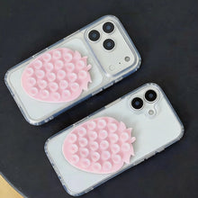 2pcs Strawberry Phone Holder Suction Cup Hands-Free with Adhesive Suitable for Bathroom Mirror, Glass Wall Mount, Compatible for Smartphones, Tablets, for, Women, - Gift for Bathing, Showering,, Video Calls