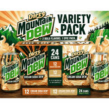 Dirty Mountain Dew Cream Soda Dew Zero Sugar Soda Pop, 12 fl oz cans, 12 pack / Dirty Mountain Dew Cream Soda Dew Soda Pop, 12 fl oz 12 pack Cans